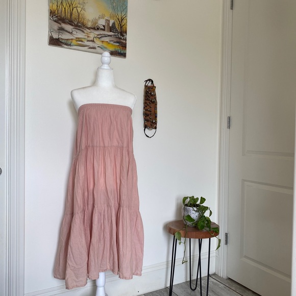 Maxi skirt 100% cotton. In gently used condition peach color - Picture 3 of 5